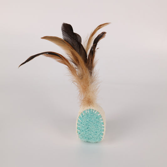 Pet Feather Cat Ball Elastic Ball Loofah Self-entertainment Interactive Venting Artifact Bite-resistant Teething Ball Cat Toy Stick