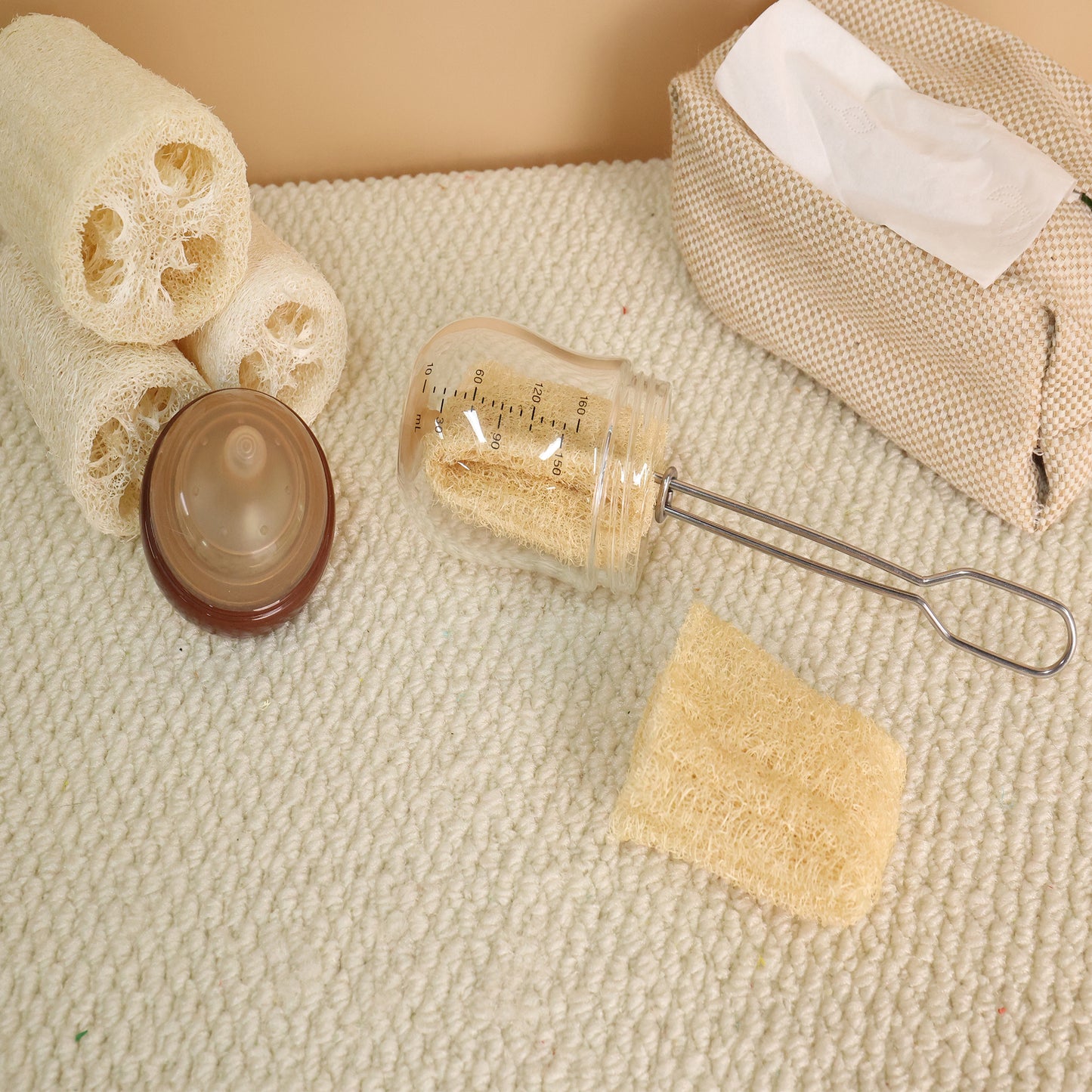 Zero Residue, 100% Safe - Eco Loofah Cleaning Brush