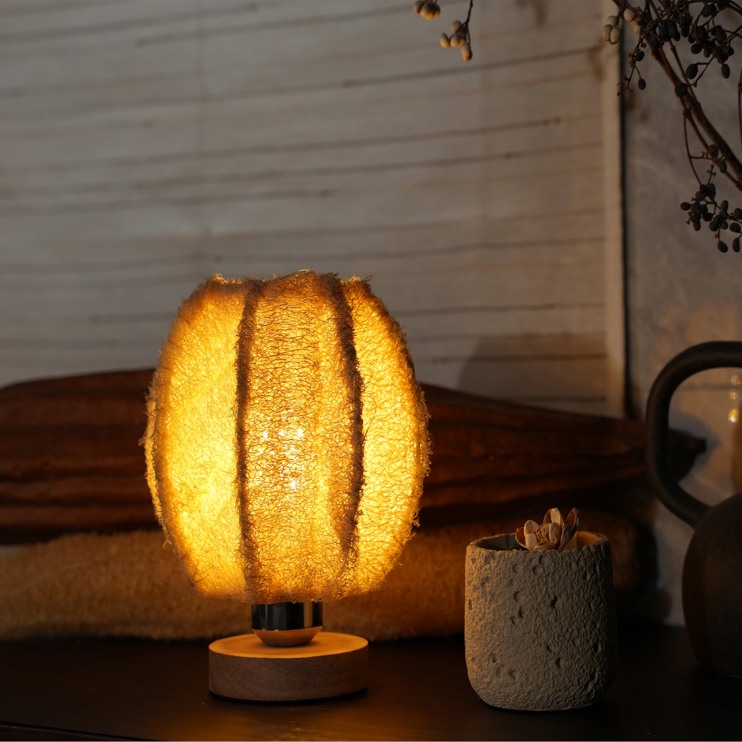 Artisanal Luffa Pendant Light for Modern Rustic Interiors