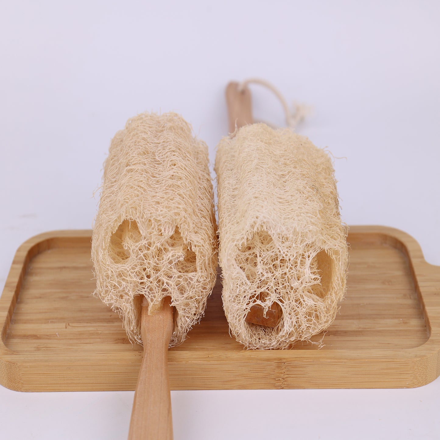 Natural Loofah Pot Scrubber Handle Design · Non-Scratch Cleaning · Eco-Friendly & Healthy · Powerful Oil Removal