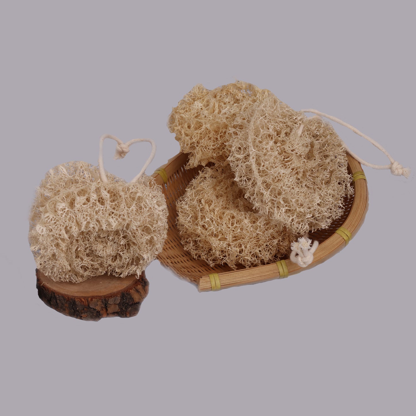 Natural & Eco-Friendly Loofah Scrubber Ball – Made from Mature Hard Loofah, Powerful Cleaning Without Scratching Pans