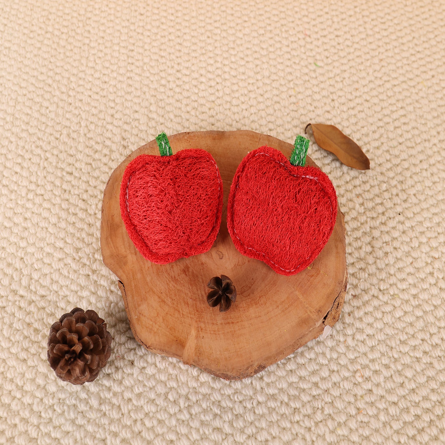 Natural Loofah Cat Toys - Fruit Series (Apple/Pear/Avocado)