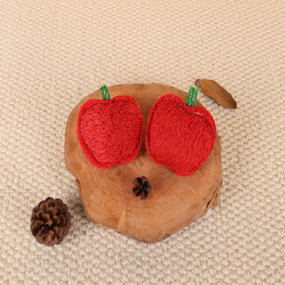 Natural Loofah Cat Toys - Fruit Series (Apple/Pear/Avocado)