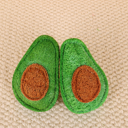 Natural Loofah Cat Toys - Fruit Series (Apple/Pear/Avocado)