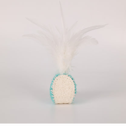Pet Feather Cat Ball Elastic Ball Loofah Self-entertainment Interactive Venting Artifact Bite-resistant Teething Ball Cat Toy Stick