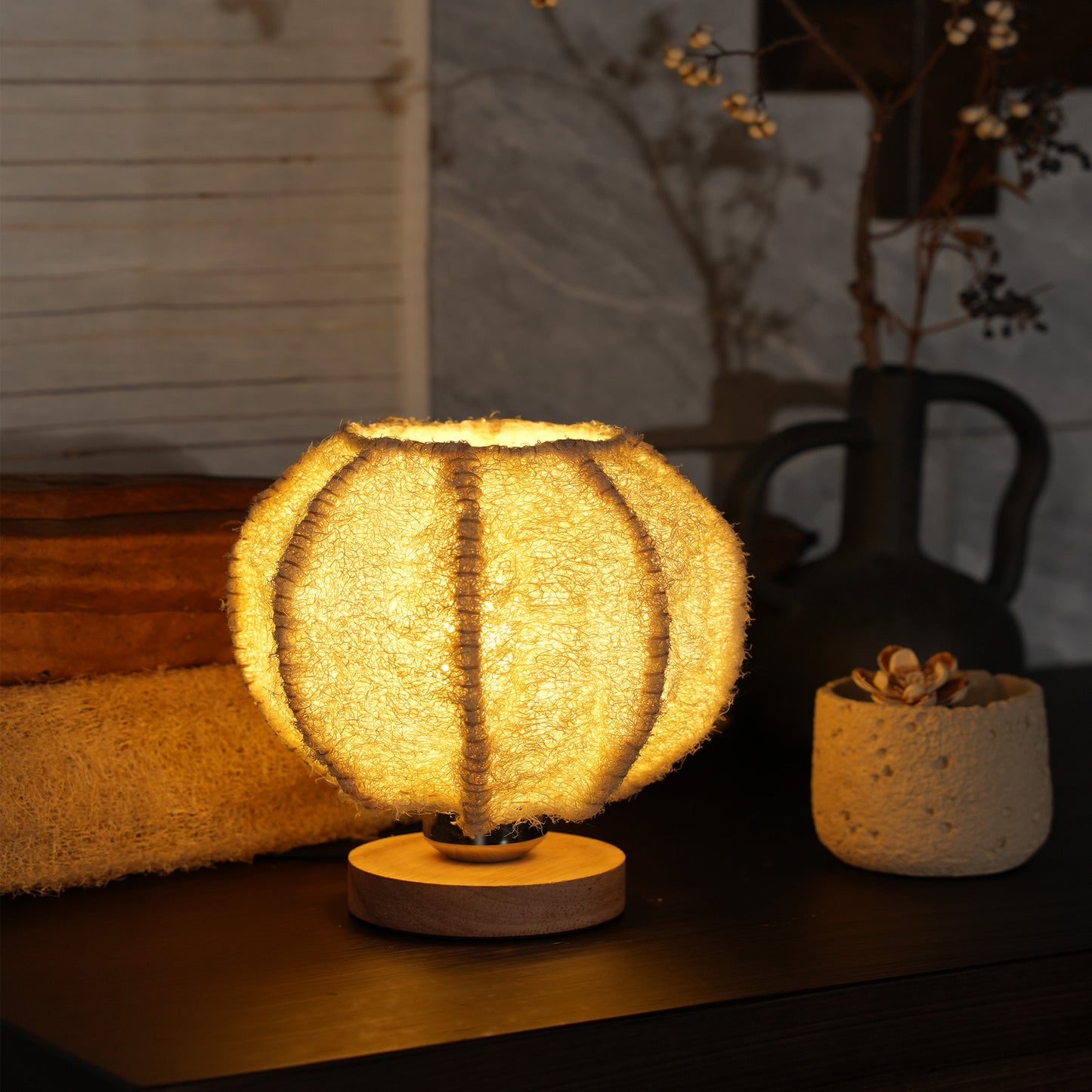 Artisanal Luffa Pendant Light for Modern Rustic Interiors